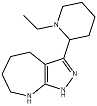 Pyrazolo[3,4-b]azepine, 3-(1-ethyl-2-piperidinyl)-1,4,5,6,7,8-hexahydro- (9CI) Structure