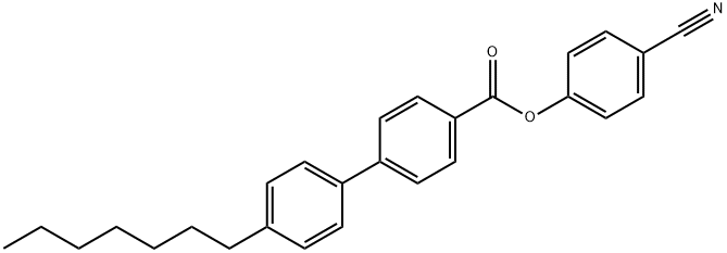 4'-Heptyl-4-biphenylcarboxylic acid p-cyanophenyl ester Struktur