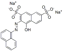 4-ヒドロキシ-3-(1-ナフタレニルアゾ)-2,7-ナフタレンジスルホン酸二ナトリウム 化学構造式
