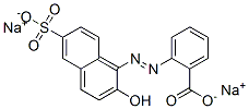 Benzoic acid, 2-[(2-hydroxy-6-sulfo-1-naphthalenyl)azo]-, disodium salt Structure