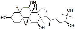 (3R,5S,7R,8S,9S,10S,12S,13R,14S,17R)-17-[(2R,5S)-5,6-dihydroxy-6-methyl-heptan-2-yl]-10,13-dimethyl-2,3,4,5,6,7,8,9,11,12,14,15,16,17-tetradecahydro-1H-cyclopenta[a]phenanthrene-3,7,12-triol Struktur