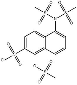 5-[bis(methylsulphonyl)amino]-1-[(methylsulphonyl)oxy]naphthalene-2-sulphonyl chloride Structure