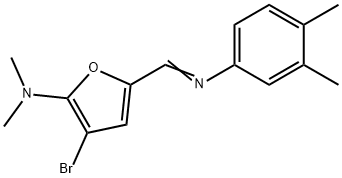 2-Furanamine,  3-bromo-5-[[(3,4-dimethylphenyl)imino]methyl]-N,N-dimethyl-|