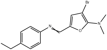 2-Furanamine,  3-bromo-5-[[(4-ethylphenyl)imino]methyl]-N,N-dimethyl-|