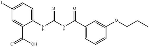 5-IODO-2-[[[(3-PROPOXYBENZOYL)AMINO]THIOXOMETHYL]AMINO]-BENZOIC ACID Struktur