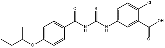 2-CHLORO-5-[[[[4-(1-METHYLPROPOXY)BENZOYL]AMINO]THIOXOMETHYL]AMINO]-BENZOIC ACID Structure