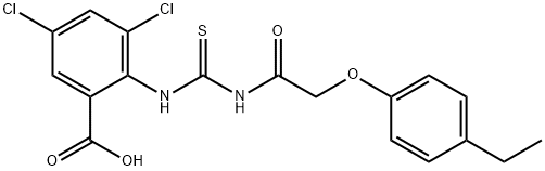 3,5-DICHLORO-2-[[[[(4-ETHYLPHENOXY)ACETYL]AMINO]THIOXOMETHYL]AMINO]-BENZOIC ACID Structure