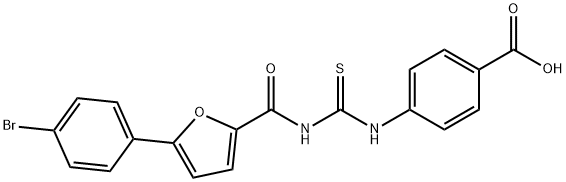 4-[[[[[5-(4-BROMOPHENYL)-2-FURANYL]CARBONYL]AMINO]THIOXOMETHYL]AMINO]-BENZOIC ACID,586393-25-1,结构式