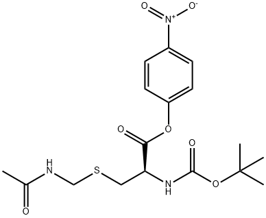 S-[(アセチルアミノ)メチル]-N-(tert-ブトキシカルボニル)-L-システイン4-ニトロフェニル 化学構造式