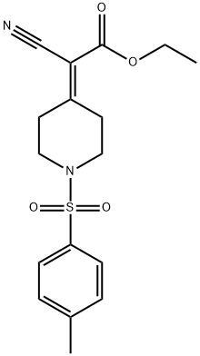 2-氰基-2-[1-(4-甲基苯基)磺酰基哌啶-4-基亚甲基]乙酸乙酯 结构式