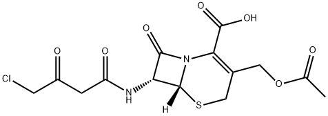 (6R-trans)-3-(acetoxymethyl)-7-[(4-chloro-1,3-dioxobutyl)amino]-8-oxo-5-thia-1-azabicyclo[4.2.0]oct-2-ene-2-carboxylic acid Structure