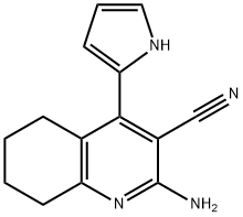 3-Quinolinecarbonitrile,2-amino-5,6,7,8-tetrahydro-4-(1H-pyrrol-2-yl)-(9CI) 化学構造式