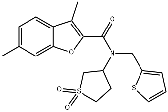 2-Benzofurancarboxamide,3,6-dimethyl-N-(tetrahydro-1,1-dioxido-3-thienyl)-N-(2-thienylmethyl)-(9CI) Struktur