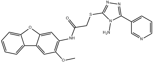 Acetamide, 2-[[4-amino-5-(3-pyridinyl)-4H-1,2,4-triazol-3-yl]thio]-N-(2-methoxy-3-dibenzofuranyl)- (9CI) Structure