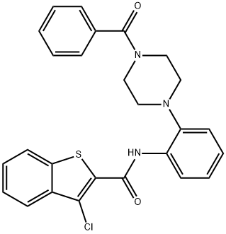 Benzo[b]thiophene-2-carboxamide, N-[2-(4-benzoyl-1-piperazinyl)phenyl]-3-chloro- (9CI) Struktur