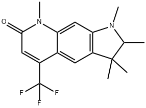 1,2,3,8-tetrahydro-1,2,3,3,8-pentamethyl-5-(trifluoromethyl)-7H-pyrrolo[3,2-g]quinolin-7-one Struktur