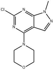 6-Chloro-1-methyl-4-morpholin-4-yl-1H-pyrazolo[3,4-d]pyrimidine 化学構造式