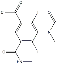 2,4,6-triiodo-3-(methylacetamido)-5-[(methylamino)carbonyl]benzoyl chloride Structure