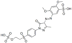 5-[[4,5-dihydro-3-methyl-5-oxo-1-[4-[[2-(sulphooxy)ethyl]sulphonyl]phenyl]-1H-pyrazol-4-yl]azo]-2,4-dimethoxybenzenesulphonic acid Structure