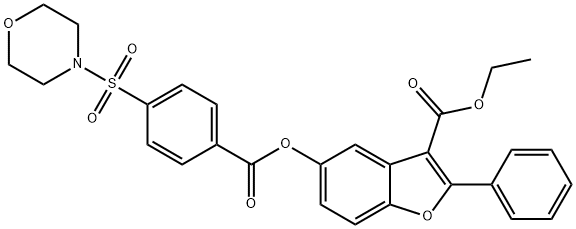 3-Benzofurancarboxylicacid,5-[[4-(4-morpholinylsulfonyl)benzoyl]oxy]-2-phenyl-,ethylester(9CI) Struktur