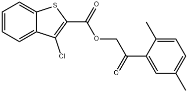 Benzo[b]thiophene-2-carboxylic acid, 3-chloro-, 2-(2,5-dimethylphenyl)-2-oxoethyl ester (9CI) 结构式