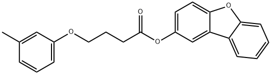 Butanoic acid, 4-(3-methylphenoxy)-, 2-dibenzofuranyl ester (9CI) Structure