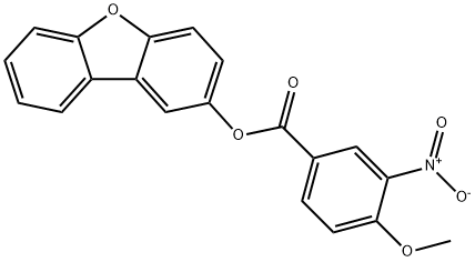 Benzoic acid, 4-methoxy-3-nitro-, 2-dibenzofuranyl ester (9CI) Structure