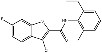 Benzo[b]thiophene-2-carboxamide, 3-chloro-N-(2-ethyl-6-methylphenyl)-6-fluoro- (9CI) 化学構造式