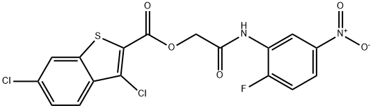 Benzo[b]thiophene-2-carboxylic acid, 3,6-dichloro-, 2-[(2-fluoro-5-nitrophenyl)amino]-2-oxoethyl ester (9CI) Structure