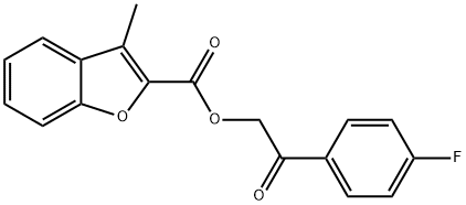 2-Benzofurancarboxylicacid,3-methyl-,2-(4-fluorophenyl)-2-oxoethylester(9CI) 结构式