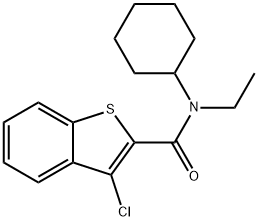 Benzo[b]thiophene-2-carboxamide, 3-chloro-N-cyclohexyl-N-ethyl- (9CI) 化学構造式