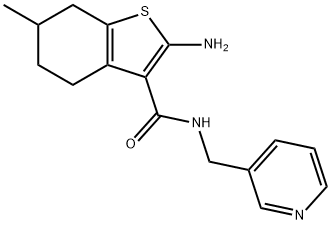 2-AMINO-6-METHYL-N-(PYRIDIN-3-YLMETHYL)-4,5,6,7-TETRAHYDRO-1-BENZOTHIOPHENE-3-CARBOXAMIDE 结构式