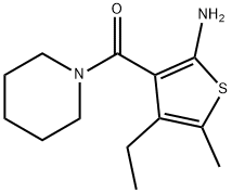 4-乙基-5-甲基-3-(哌啶-1-基羰基)噻吩-2-基胺 结构式