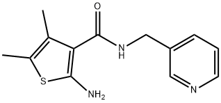 2-氨基-4,5-二甲基-N-(吡啶-3-基甲基)噻吩-3-甲酰胺, 587851-05-6, 结构式