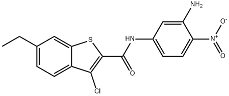 Benzo[b]thiophene-2-carboxamide, N-(3-amino-4-nitrophenyl)-3-chloro-6-ethyl- (9CI),587851-59-0,结构式