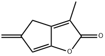 2H-Cyclopenta[b]furan-2-one, 4,5-dihydro-3-methyl-5-methylene- (9CI) 化学構造式
