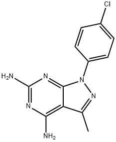 4,6-Diamino-1-[p-chlorophenyl]-3-methyl-pyrazolo[3,4-d]pyrimidine 结构式