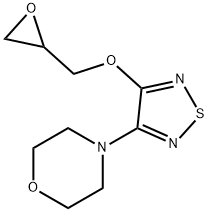rac 4-[4-(Oxiranylmethoxy)-1,2,5-thiadiazol-3-yl]morpholine 化学構造式