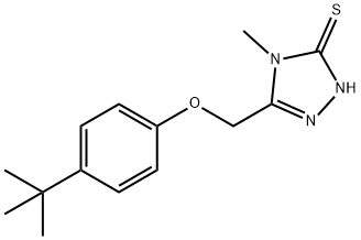 5-[(4-TERT-ブチルフェノキシ)メチル]-4-メチル-4H-1,2,4-トリアゾール-3-チオール 化学構造式