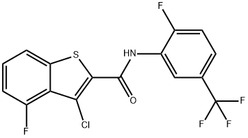 Benzo[b]thiophene-2-carboxamide, 3-chloro-4-fluoro-N-[2-fluoro-5-(trifluoromethyl)phenyl]- (9CI) Structure