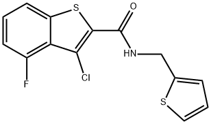 Benzo[b]thiophene-2-carboxamide, 3-chloro-4-fluoro-N-(2-thienylmethyl)- (9CI) Structure
