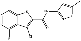 Benzo[b]thiophene-2-carboxamide, 3-chloro-4-fluoro-N-(5-methyl-3-isoxazolyl)- (9CI),588675-34-7,结构式