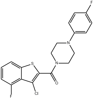 Piperazine, 1-[(3-chloro-4-fluorobenzo[b]thien-2-yl)carbonyl]-4-(4-fluorophenyl)- (9CI) 化学構造式