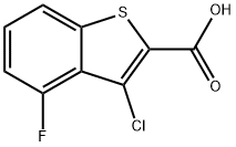 3-クロロ-4-フルオロ-1-ベンゾチオフェン-2-カルボン酸 化学構造式