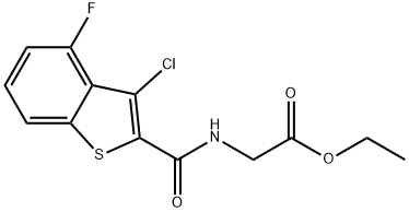 Glycine, N-[(3-chloro-4-fluorobenzo[b]thien-2-yl)carbonyl]-, ethyl ester (9CI) Structure