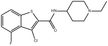 Benzo[b]thiophene-2-carboxamide, 3-chloro-N-(1-ethyl-4-piperidinyl)-4-fluoro- (9CI) Struktur