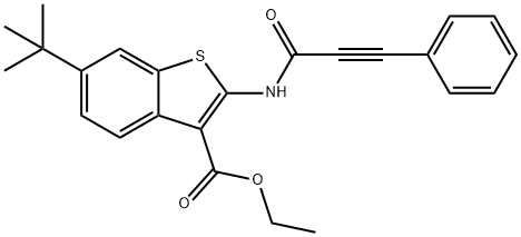 588678-15-3 Benzo[b]thiophene-3-carboxylic acid, 6-(1,1-dimethylethyl)-2-[(1-oxo-3-phenyl-2-propynyl)amino]-, ethyl ester (9CI)