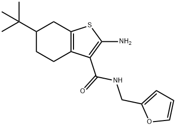 2-AMINO-6-TERT-BUTYL-N-(2-FURYLMETHYL)-4,5,6,7-TETRAHYDRO-1-BENZOTHIOPHENE-3-CARBOXAMIDE Structure