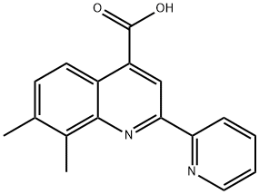 7,8-DIMETHYL-2-PYRIDIN-2-YLQUINOLINE-4-CARBOXYLICACID 化学構造式