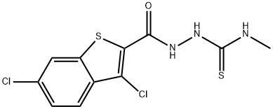 Benzo[b]thiophene-2-carboxylic acid, 3,6-dichloro-, 2-[(methylamino)thioxomethyl]hydrazide (9CI) Struktur
